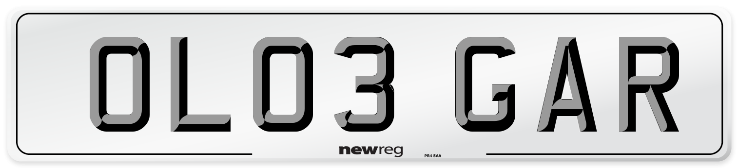 OL03 GAR Number Plate from New Reg